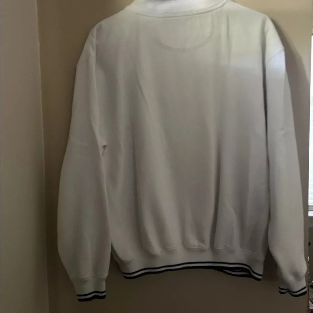 Vintage Carnival Cruise Sweater Mens S/M Small Medium White Pullover Quarter Zip - Picture 2 of 2